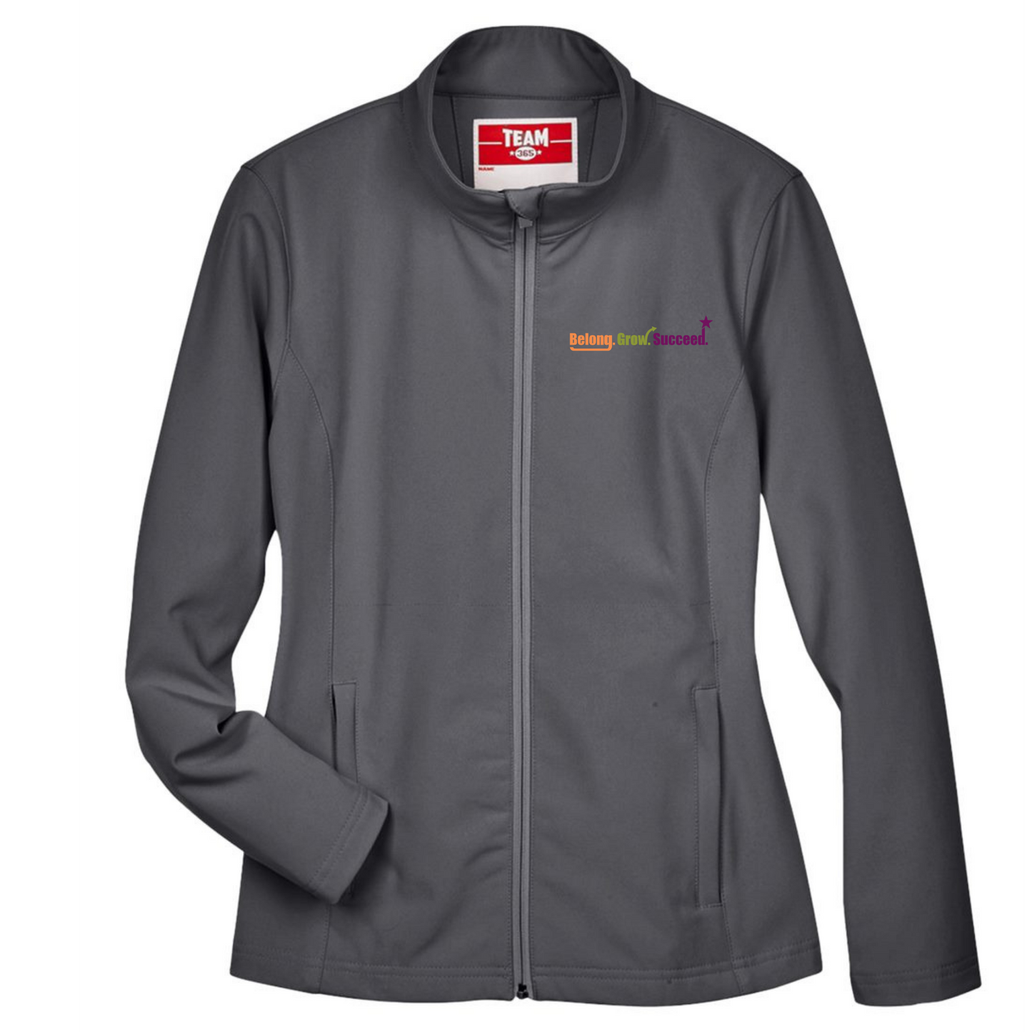 Belong. Grow. Succeed. Embroidered Soft Shell Jacket